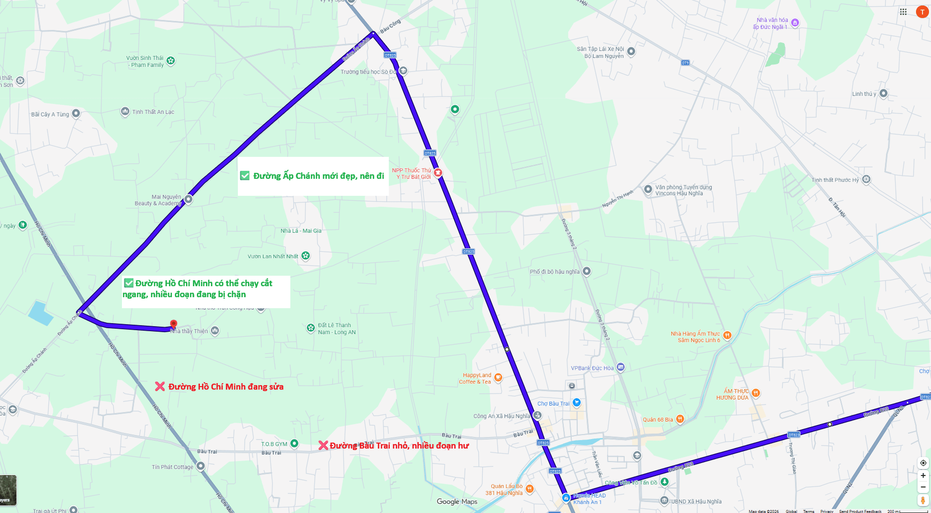 DT825 + Đường Ấp Chánh — ~50 km